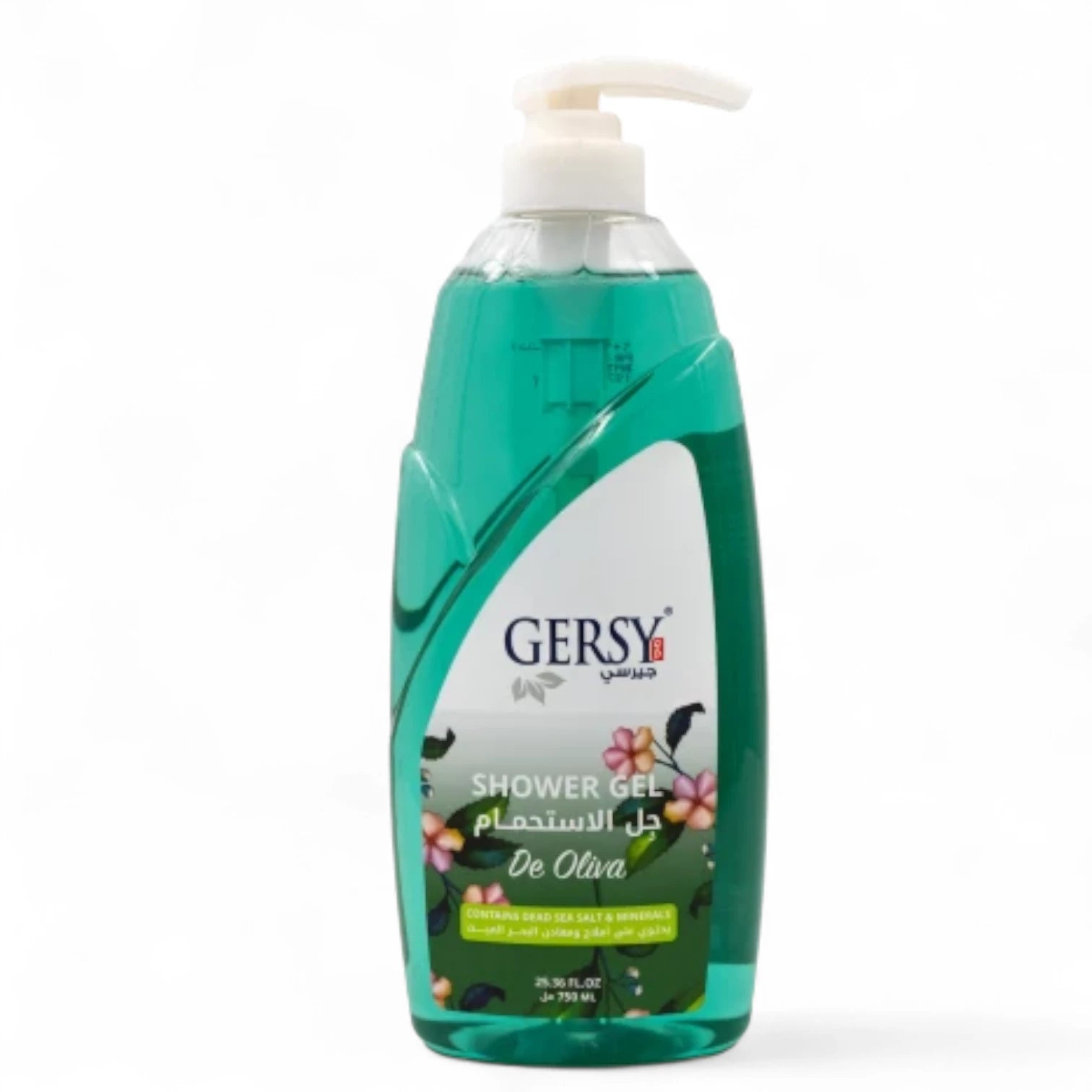Gersy De Olivia Shower Gel 750ml – Rejuvenating Body Wash with Dead Sea Salts & Minerals, For All Skin Types - Damoo