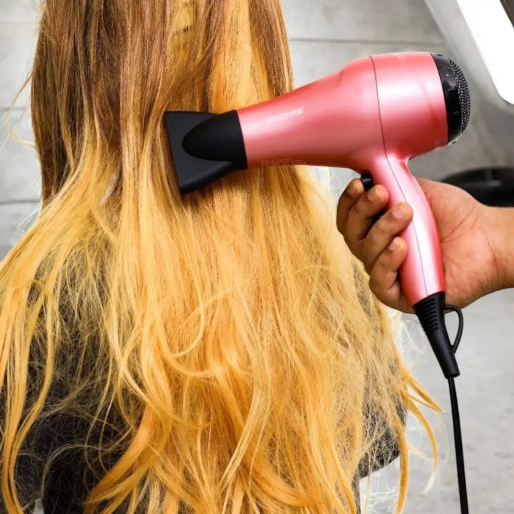 Geepas 4-in-1 Hair Styling Set – 2200W Portable Hair Dryer, Straightener & Curler with EVA Travel Bag, 2 Speed & 3 Heat Settings, Cool Shot Function – Compact Styling Kit for Home, Travel & Salon Use - GHF86054 - Damoo