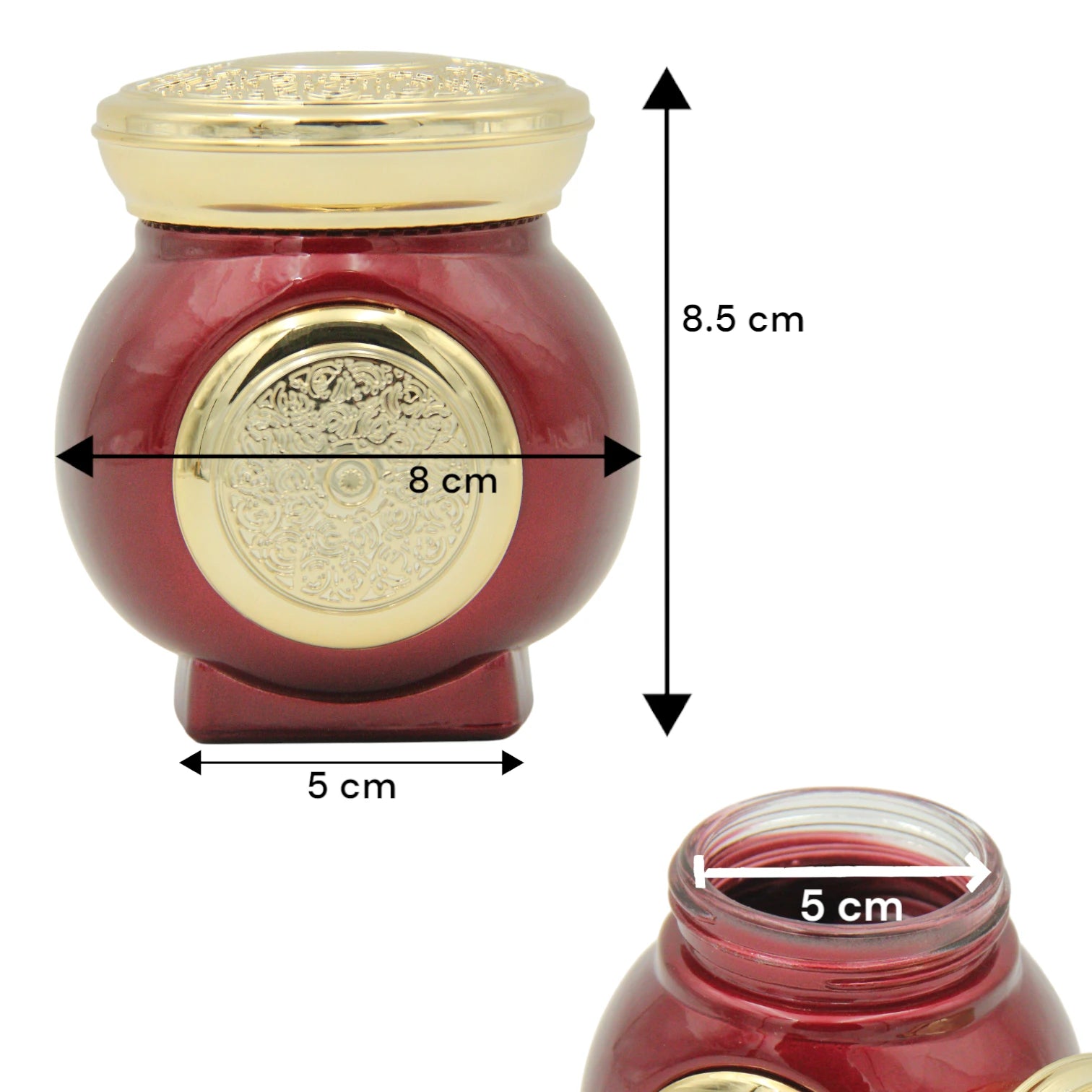 Glass Bakhoor Storage Jar 160ML – Elegant Empty Storage Container for Oud, Incense, & More – Multipurpose Decorative Jar - Damoo