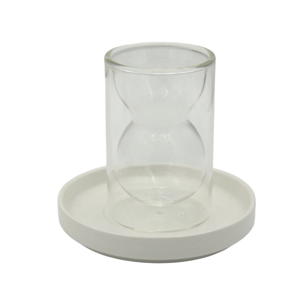 Golden Touch – 18 Pcs Heat-Resistant Double-Walled Borosilicate Glass Tea Set with Elegant Hourglass Shape | Plain - Damoo