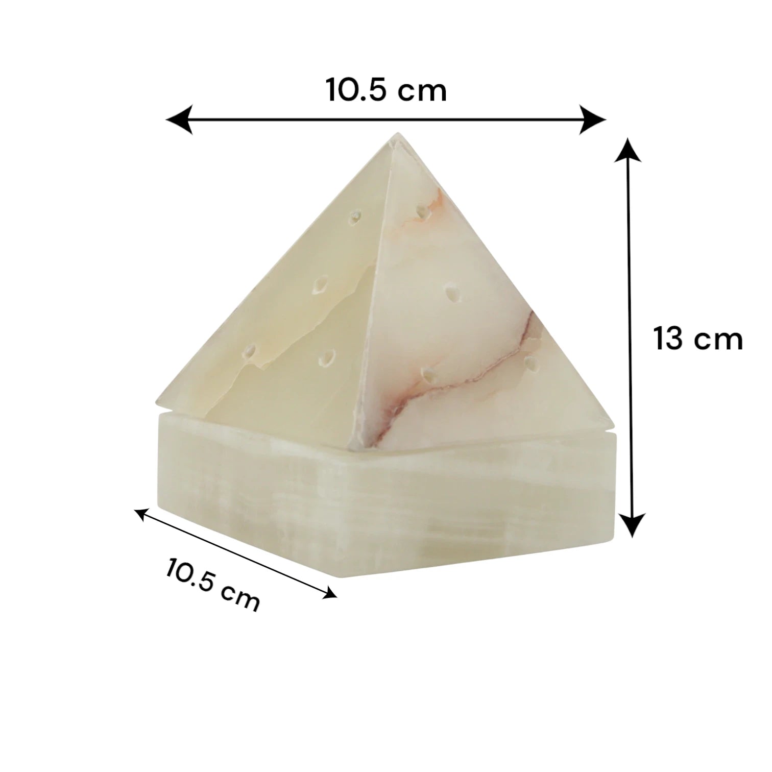 Handcrafted Marble Pyramid Incense Burner with Brass Insert – Elegant Cone Incense Holder for Aromatherapy & Home Décor - Damoo