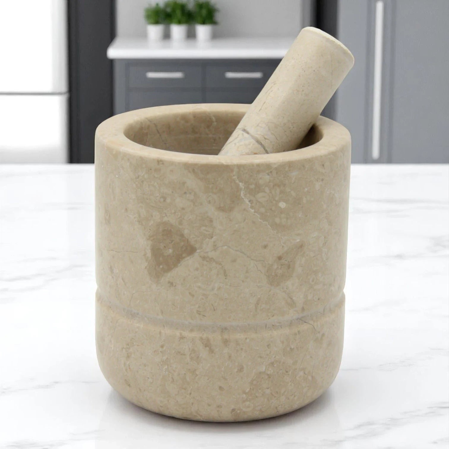 Handcrafted Onyx Mortar and Pestle Set – Natural Stone Grinder for Herbs, Spices & Kitchen Décor - Damoo