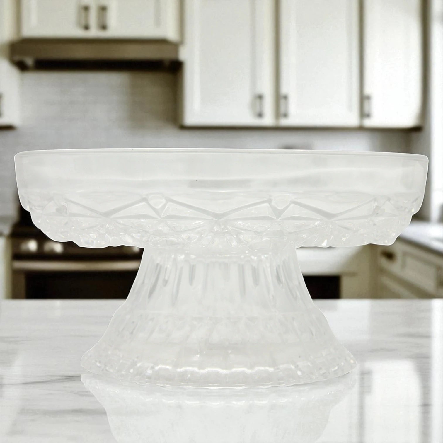 HEC Crystal Acrylic Dessert Tray with Dome Lid & Stand – Elegant Covered Server for Cakes, Pastries, and Sweets – Fine Collection - Damoo