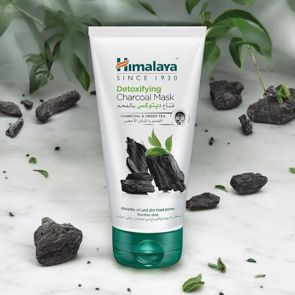 Himalaya Detoxifying Charcoal Face Wash & Mask – 150ml | Deep Pore Cleansing with Activated Charcoal, Coconut & Green Tea | Oil Control & Skin Detox | Paraben-Free - Damoo