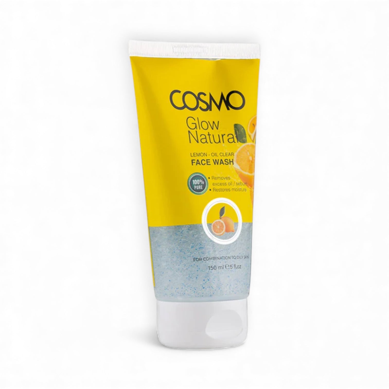 COSMO Glow Natural Lemon Oil Clear Face Wash – Oil-Balancing, Deep Cleansing & Refreshing Citrus Formula for Clean, Hydrated Skin (150ml) - Damoo