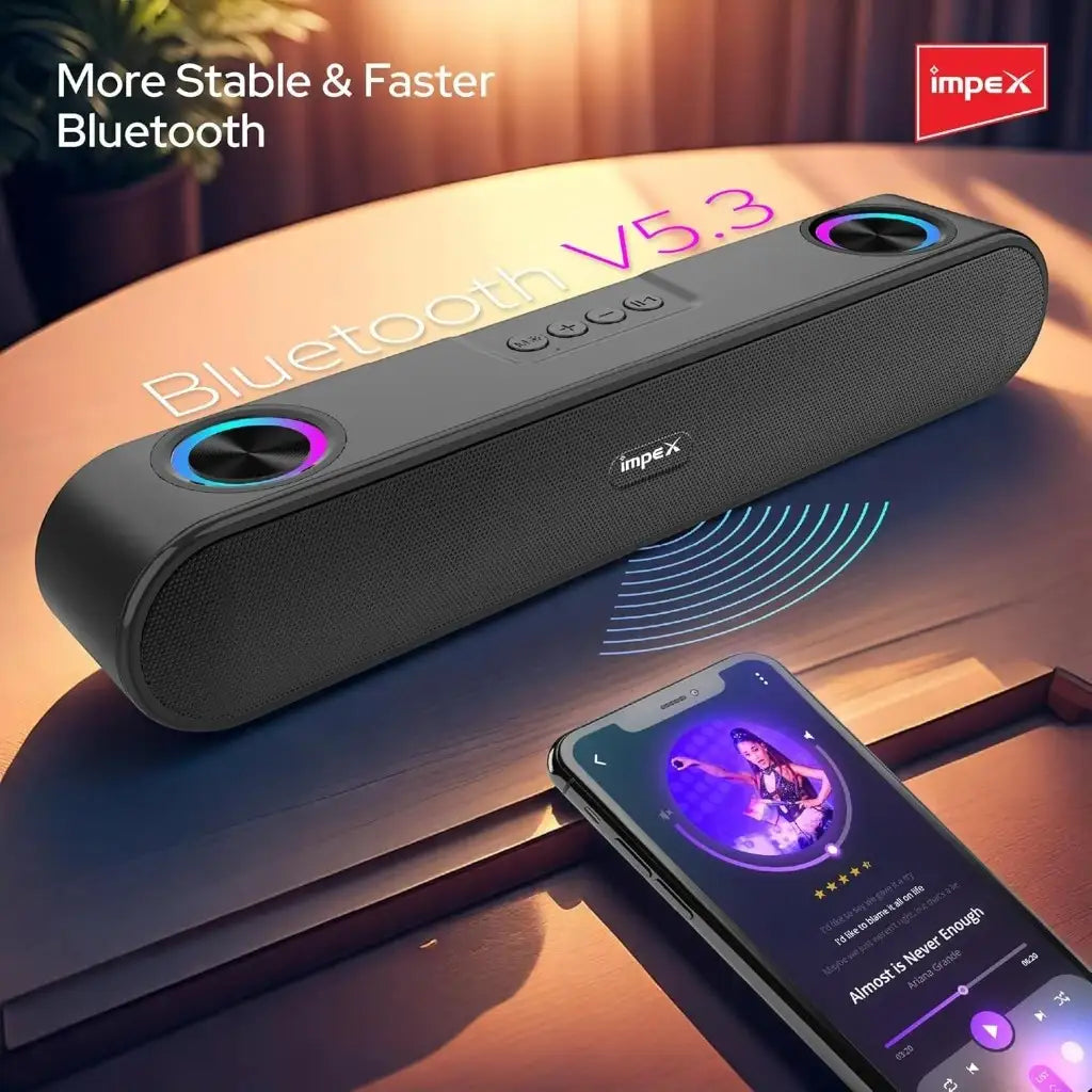 Impex 1600W Bluetooth Speaker with RGB Light & 2000mAh Battery – Stereo Wireless Speaker with Bluetooth 5.3, Dual Radiators, USB/TF/AUX/FM/TWS, Type-C Charging – Hands-Free Mic - Damoo