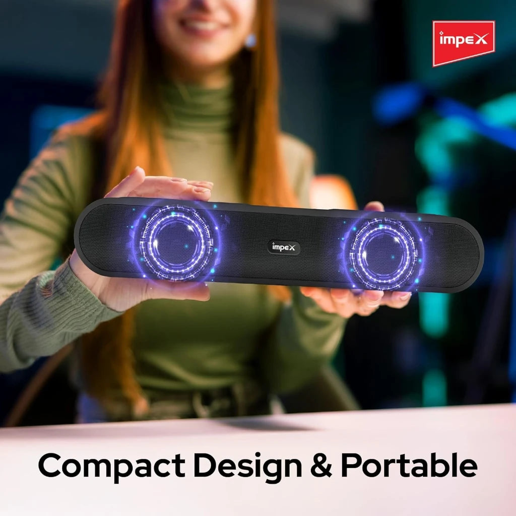 Impex 1600W Bluetooth Speaker with RGB Light & 2000mAh Battery – Stereo Wireless Speaker with Bluetooth 5.3, Dual Radiators, USB/TF/AUX/FM/TWS, Type-C Charging – Hands-Free Mic - Damoo