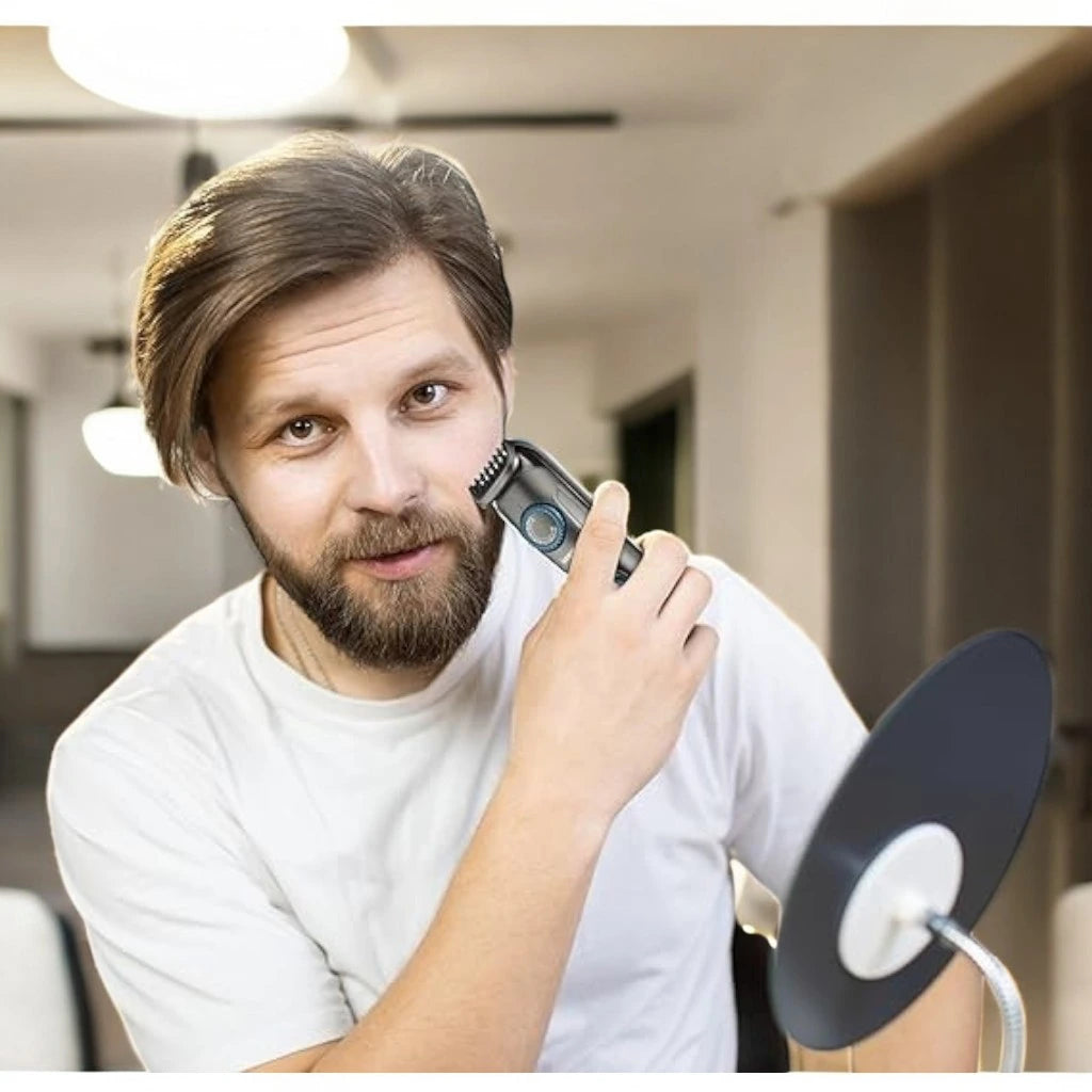 Impex Cordless Rechargeable Hair Trimmer for Men – 800mAh Battery, 3W Motor, 50-Min Runtime, USB Charging, 2 Comb Attachments, Beard & Hair Shaver – Black Tidy-220 - Damoo