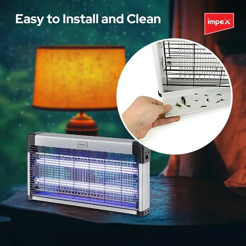 Impex Electric Insect Killer – Mosquito Zapper with UV Light, Low Power Consumption, Non-Toxic, Easy Tube Replacement – Silent Indoor Bug Zapper (White) - IK 4606 - Damoo