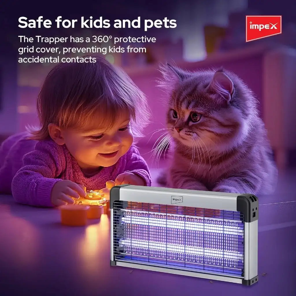 Impex Electric Insect Killer – Mosquito Zapper with UV Light, Low Power Consumption, Non-Toxic, Easy Tube Replacement – Silent Indoor Bug Zapper (White) - IK 4606 - Damoo