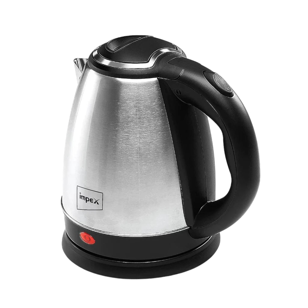 Impex Electric Kettle – 1.8L Stainless Steel Cordless Kettle with Triple Thermostat, Boil-Dry Protection, 360° Swivel Base, Auto Shut-Off & Heat-Resistant Handle – 1500W – Silver | STEAMER-1801 - Damoo