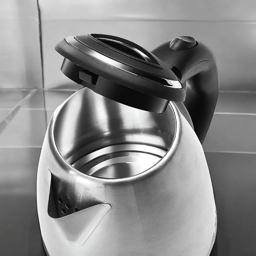Impex Electric Kettle – 1.8L Stainless Steel Cordless Kettle with Triple Thermostat, Boil-Dry Protection, 360° Swivel Base, Auto Shut-Off & Heat-Resistant Handle – 1500W – Silver | STEAMER-1801 - Damoo