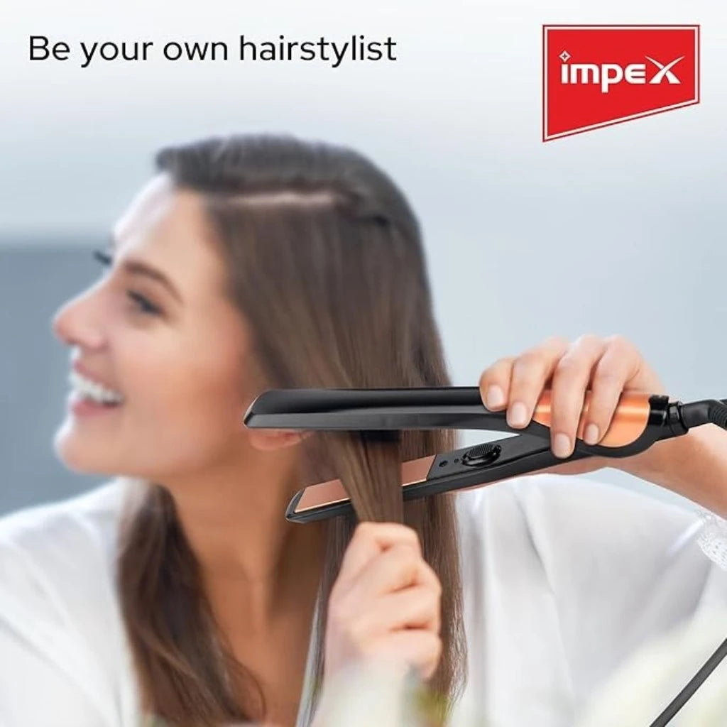 Impex Hair Dryer & Hair Straightener Combo – 2 Heat Settings, 1800-2100W, Swivel Cord, Auto Shutoff, Styling Nozzle Included | HSK 101 - Damoo