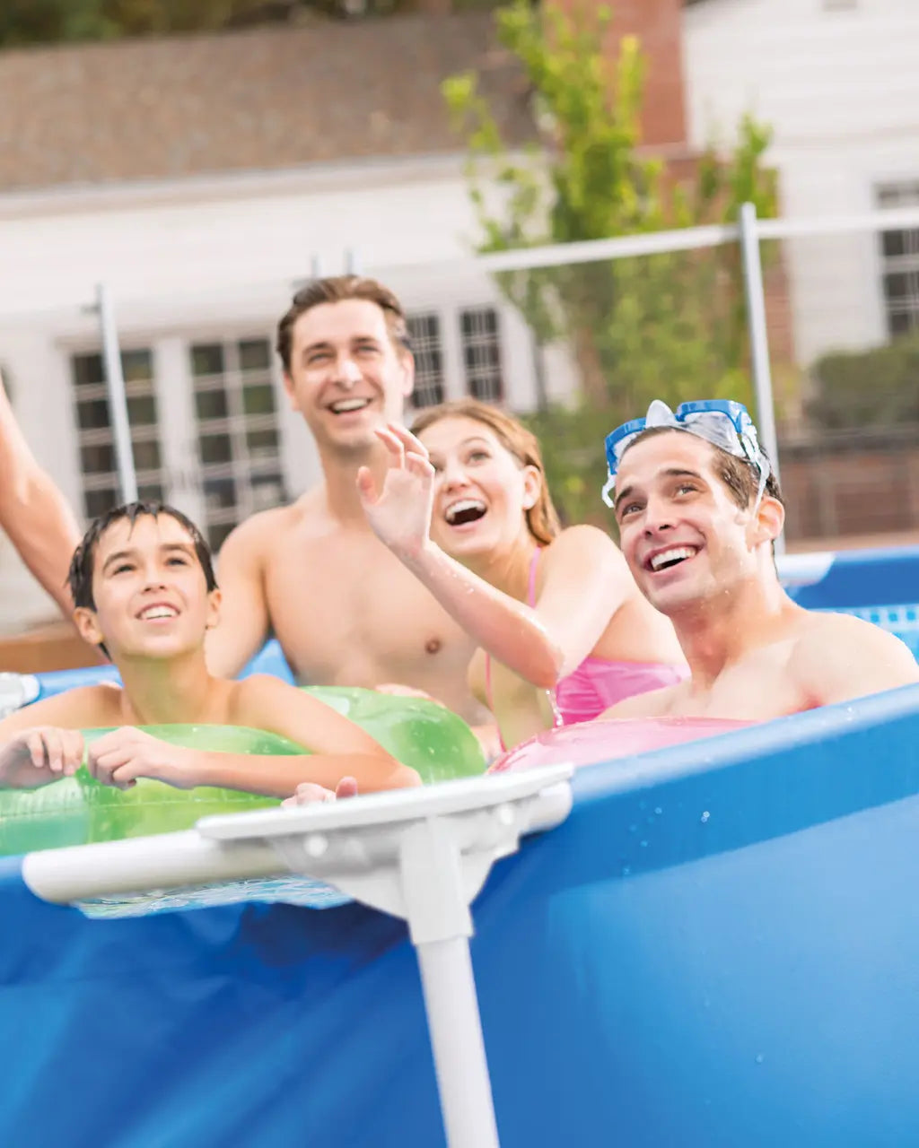 INTEX Above Ground Pool 3 x 2 m Metal Frame Rectangular β 75 cm Deep Family Swimming Pool with Rust-Resistant Frame, 800L Capacity, Heavy-Duty PVC, Ages 6+ - Damoo