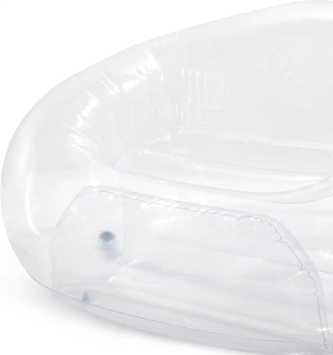 INTEX Beanless Bag Transparent Inflatable Chair – Indoor Lounge Air Chair, Durable PVC, Compact Storage, 137×127×74cm, 100kg Capacity - Damoo
