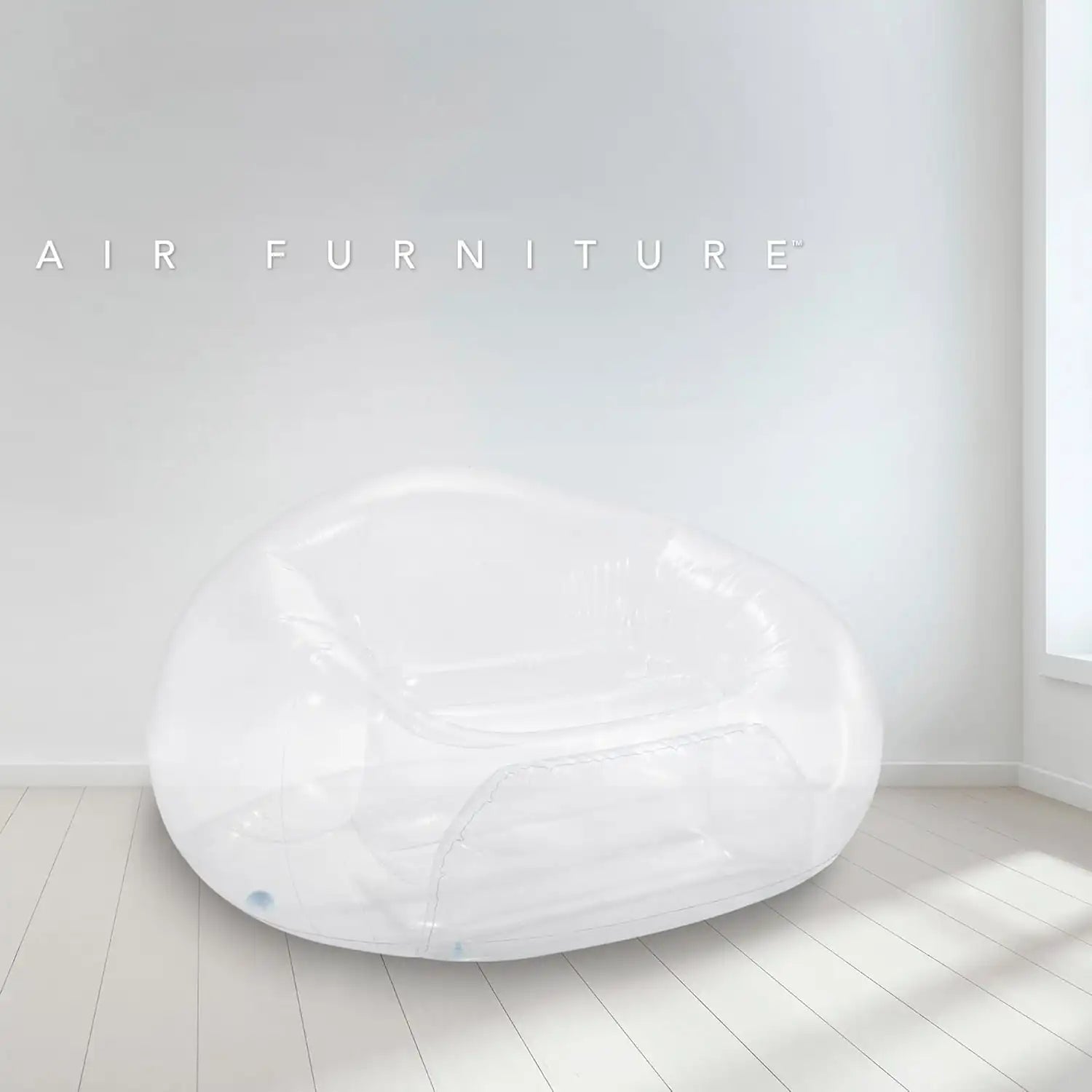 INTEX Beanless Bag Transparent Inflatable Chair – Indoor Lounge Air Chair, Durable PVC, Compact Storage, 137×127×74cm, 100kg Capacity - Damoo