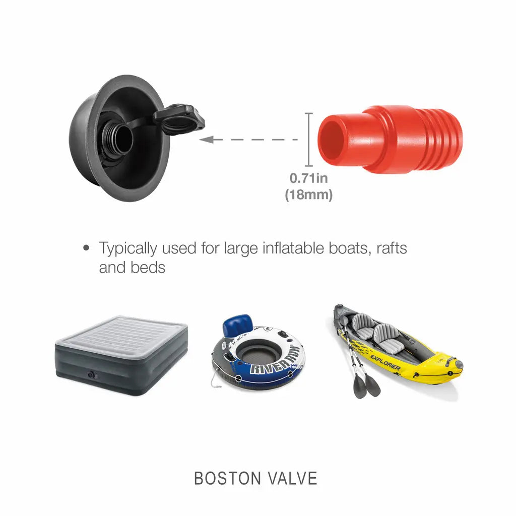 INTEX Bellows Foot Pump – 11 & 12 Inch Manual Inflator with 3 Nozzles, High-Volume Air Flow for Air Mattresses, Floats & Inflatables, Compact & Portable Design - Damoo