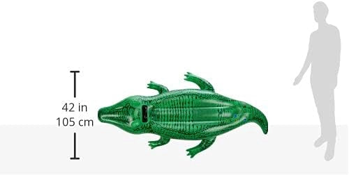 Intex Gator Ride-On Inflatable Pool Float β Crocodile Pool Toy for Kids | 167.6 Γ 86 cm | With Handles & Repair Kit | Age 3+ - Damoo