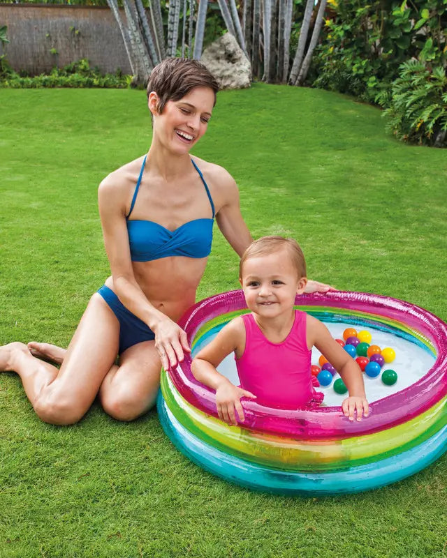 Intex Inflatable Ball Pit for Toddlers – 86cm x 25cm with 50 Fun Ballz™, Includes Repair Patch, Ages 1–3 - Damoo