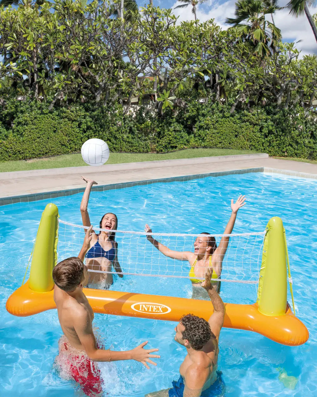Intex Inflatable Pool Volleyball Net – Giant Floating Volleyball Game for Ultimate Summer Fun (239 × 64 × 91 cm) - Damoo