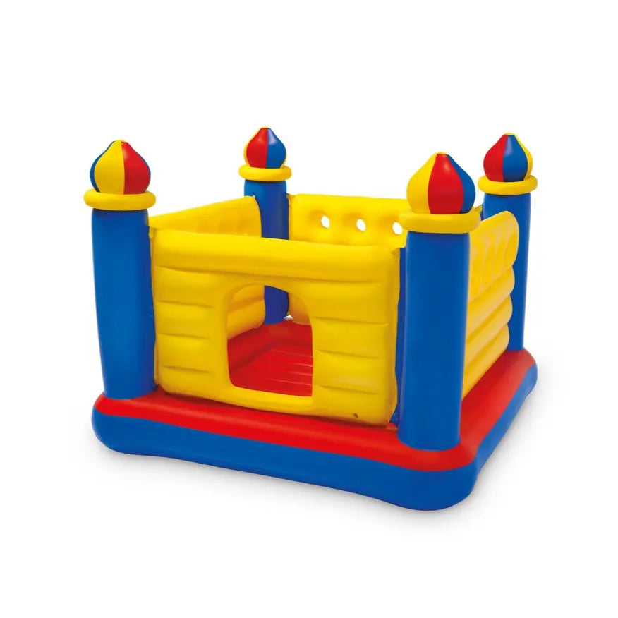 Intex Jump-O-Lene Castle Bouncer – 175cm x 175cm x 135cm Inflatable Bounce House for Kids, Ages 3–6 - Damoo