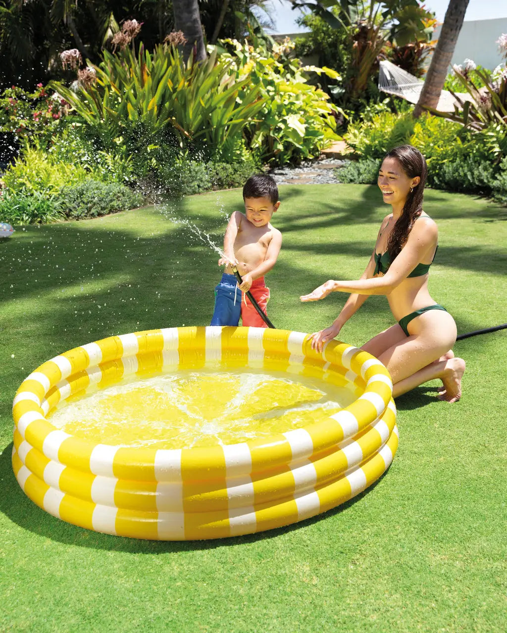 Intex Lemon Kiddie Pool β 147cm x 33cm Inflatable Backyard Pool with 330L Capacity, Ages 2+ - Damoo