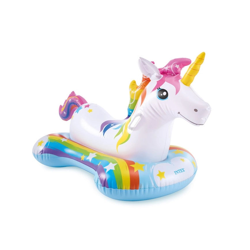 Intex Magical Unicorn Ride-On Pool Float – Colorful Inflatable Pool Toy for Kids – Extra Stable with Handles – Ages 3+ - Damoo