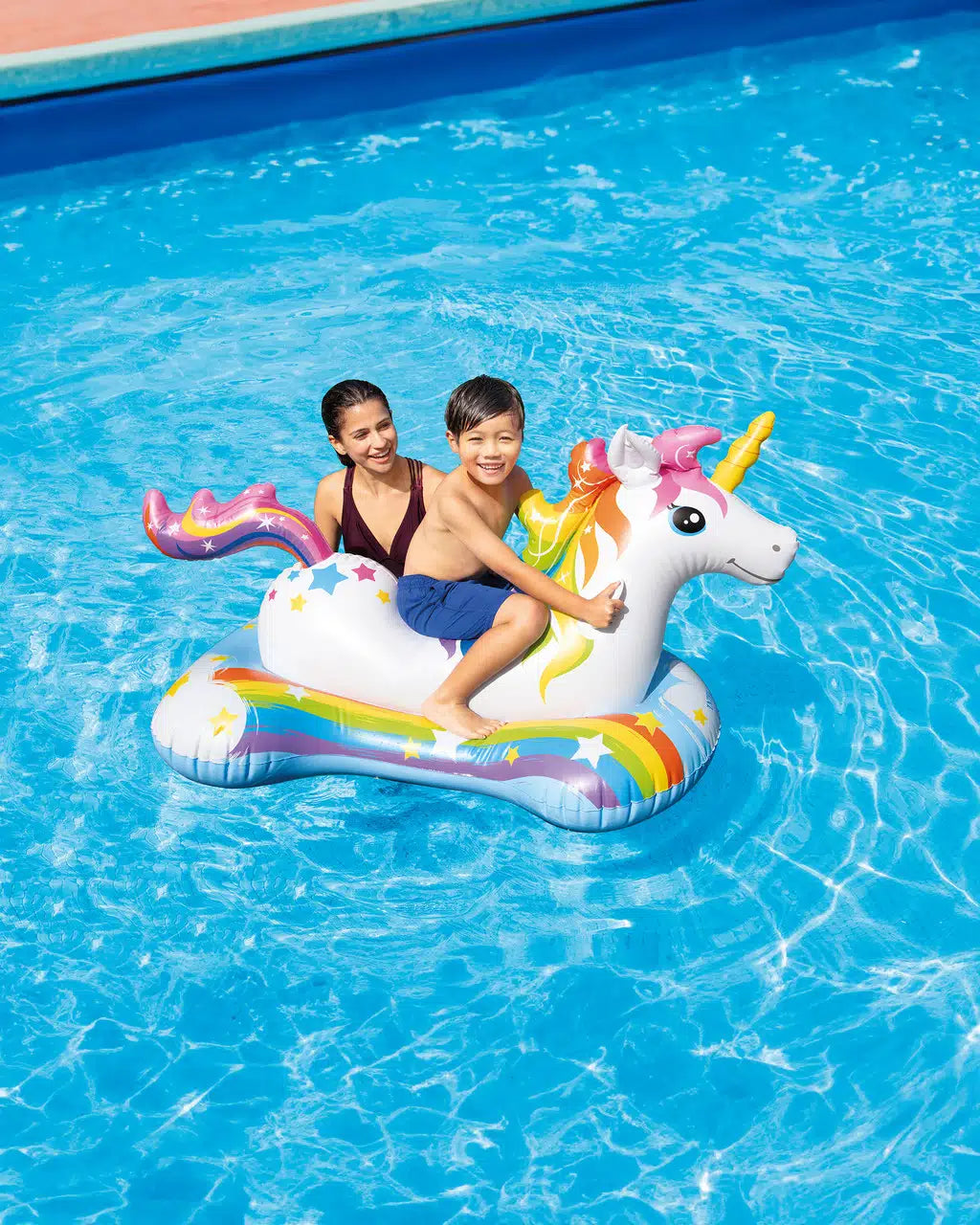 Intex Magical Unicorn Ride-On Pool Float – Colorful Inflatable Pool Toy for Kids – Extra Stable with Handles – Ages 3+ - Damoo