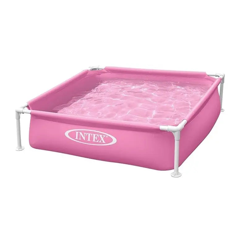 Intex Mini Frame Pool for Kids – 122cm x 122cm x 30cm, Compact Steel Frame Pool with Foam Edges & Repair Kit, Ages 3+ - Damoo