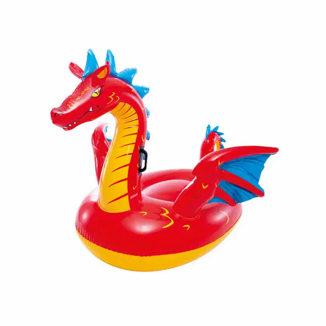 INTEX Mystical Dragon Ride-On Pool Float for Kids – Giant Inflatable Fantasy Water Toy with Handles & Dual Air Chambers, 198 x 173 cm, Durable Vinyl, For Pool, Lake or Beach Fun - Damoo