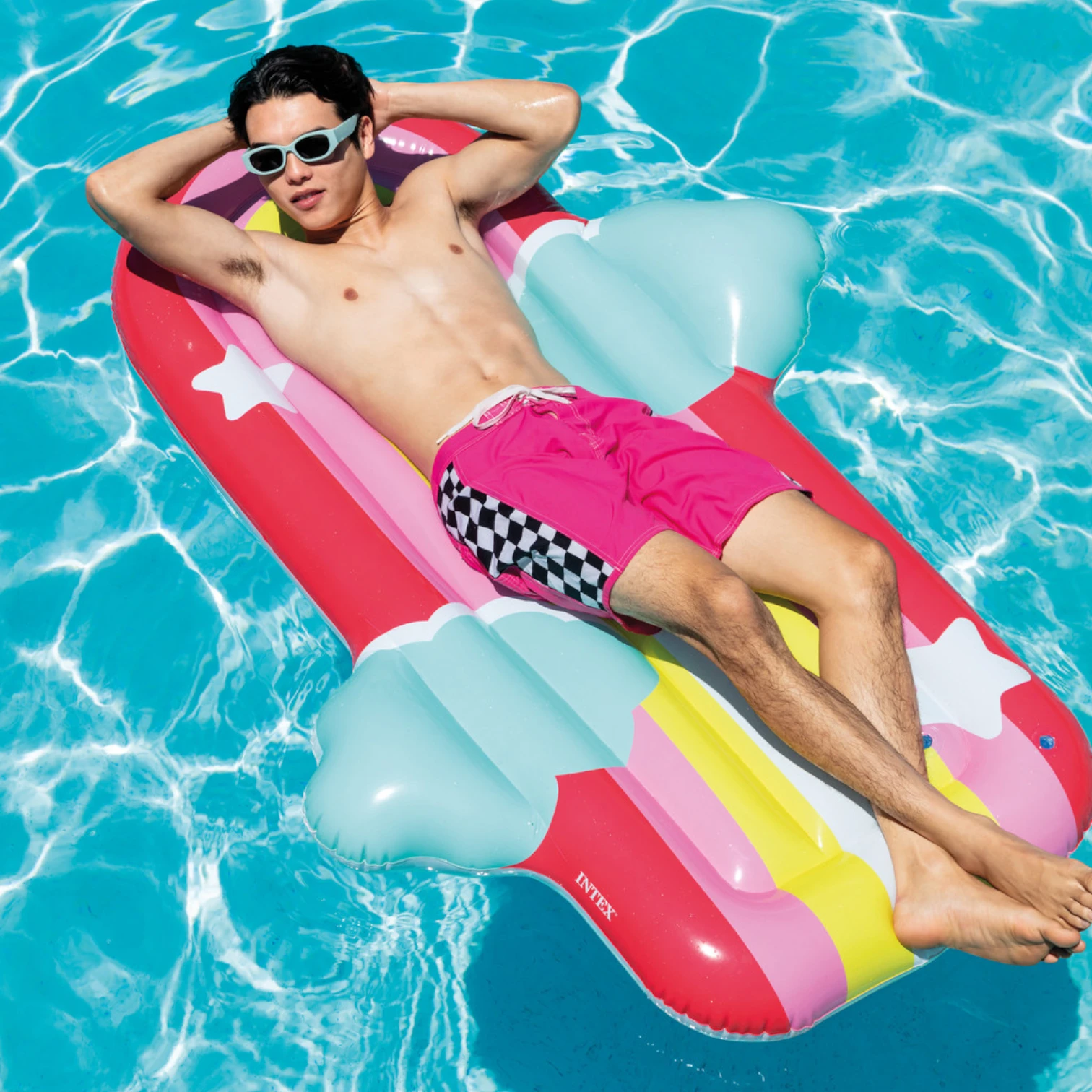 Intex Rainbow Cloud Inflatable Pool Float β Dreamy Cloud Lounge with Dual Air Chambers & Repair Patch β Colorful Floatie for Pool, Lake & Beach Fun - Damoo
