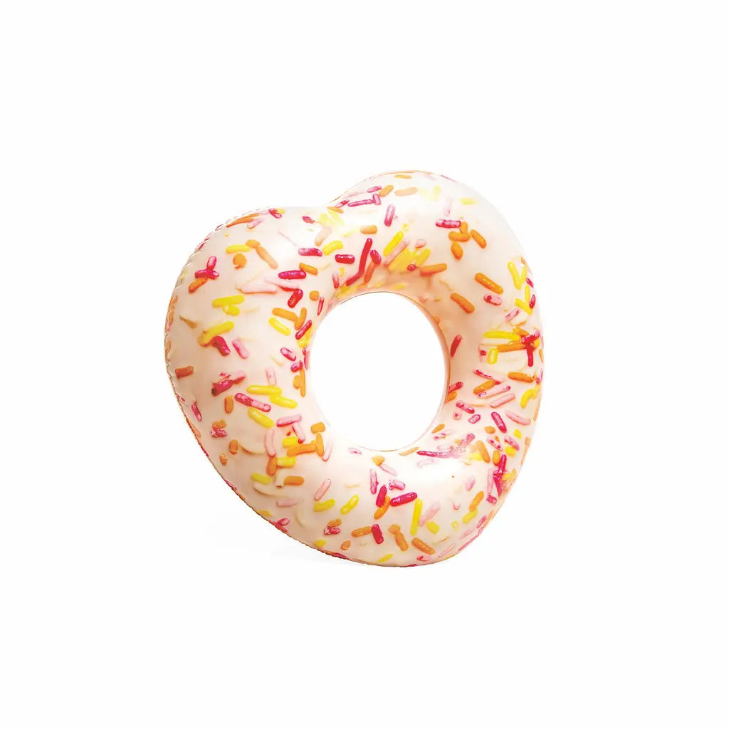 Intex Sprinkle Donut Heart Inflatable Pool Tube – Colorful Summer Float Ring | With Repair Patch | Fun Donut Design | Age 9+ - Damoo