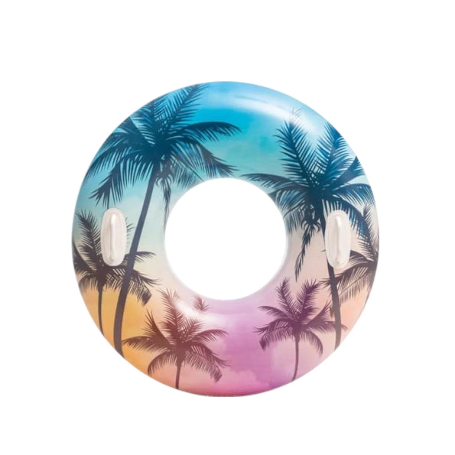 Intex Summer Dreams Inflatable Pool Swim Tubes – Tropical Design Float Ring | 96.5 cm Diameter | With Grab Handles | Age 9+ - Damoo