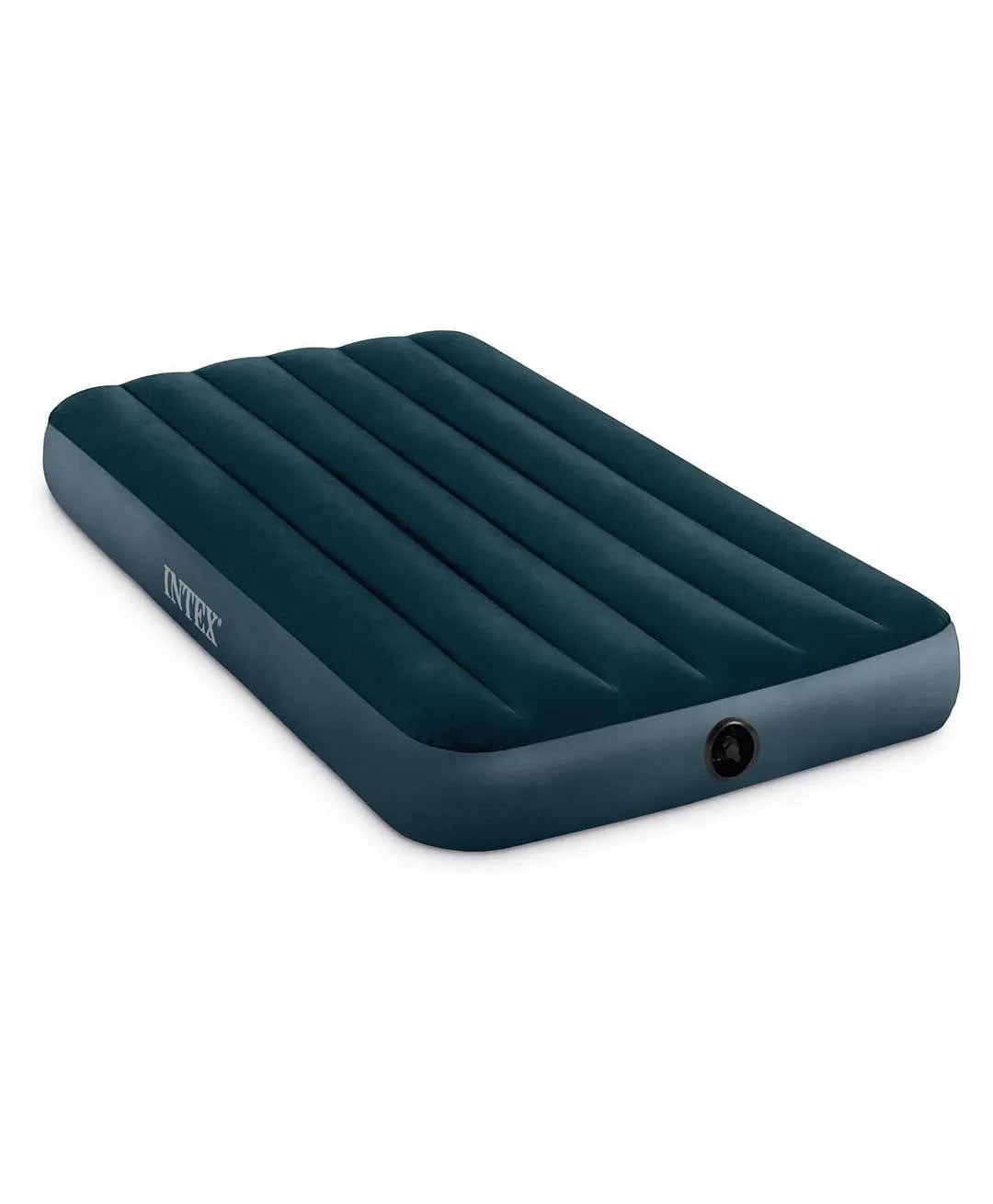 INTEX Twin Dura-Beam Air Mattress – Midnight Green | Inflatable Camping Bed with Velvet Top, Puncture-Resistant PVC, 191x97x25cm - Damoo