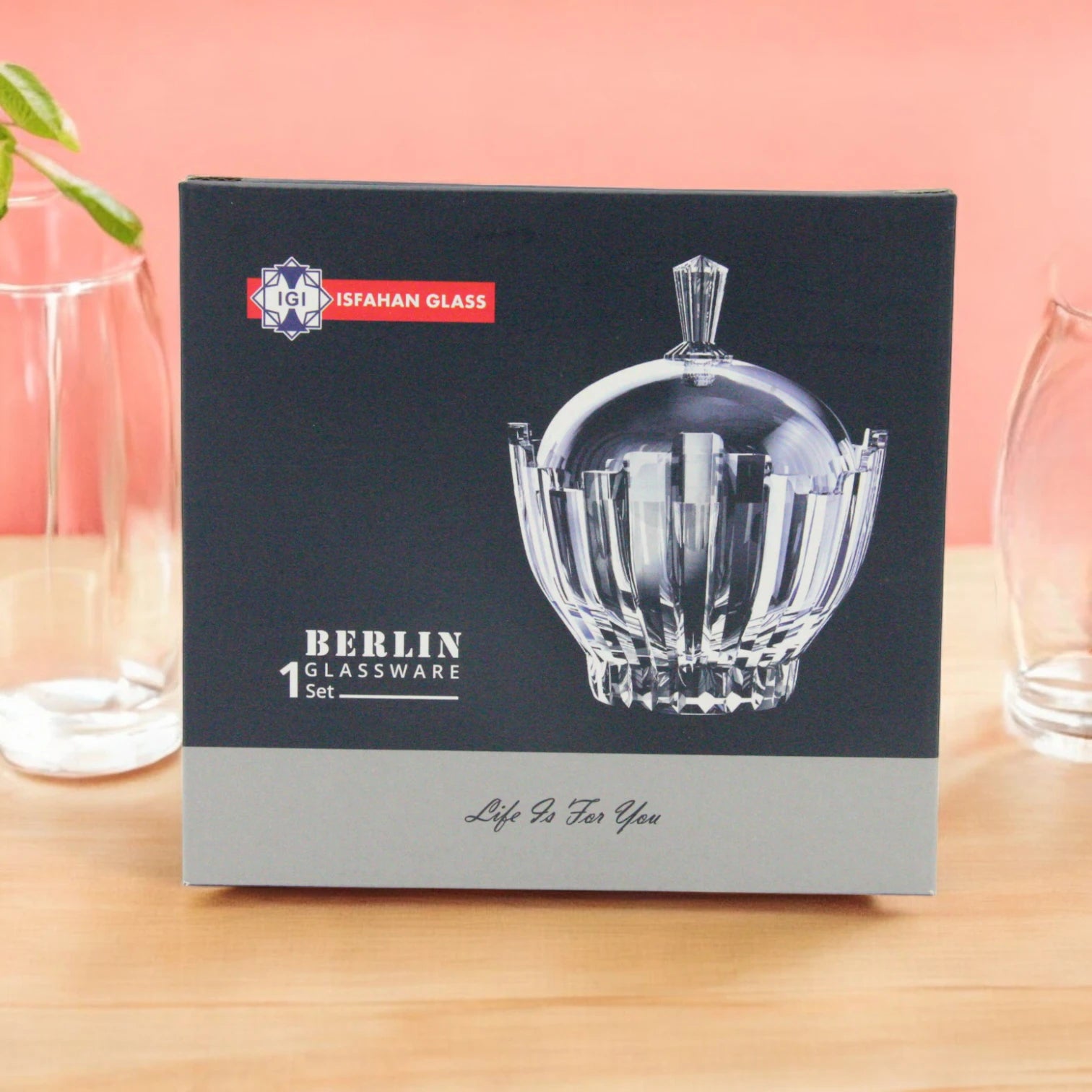 Isfahan Berlin Glass Candy Jar – 1.1L Decorative Lidded Glass Dish for Sweets, Nuts & Tabletop Décor | Elegant Gift Piece - Damoo