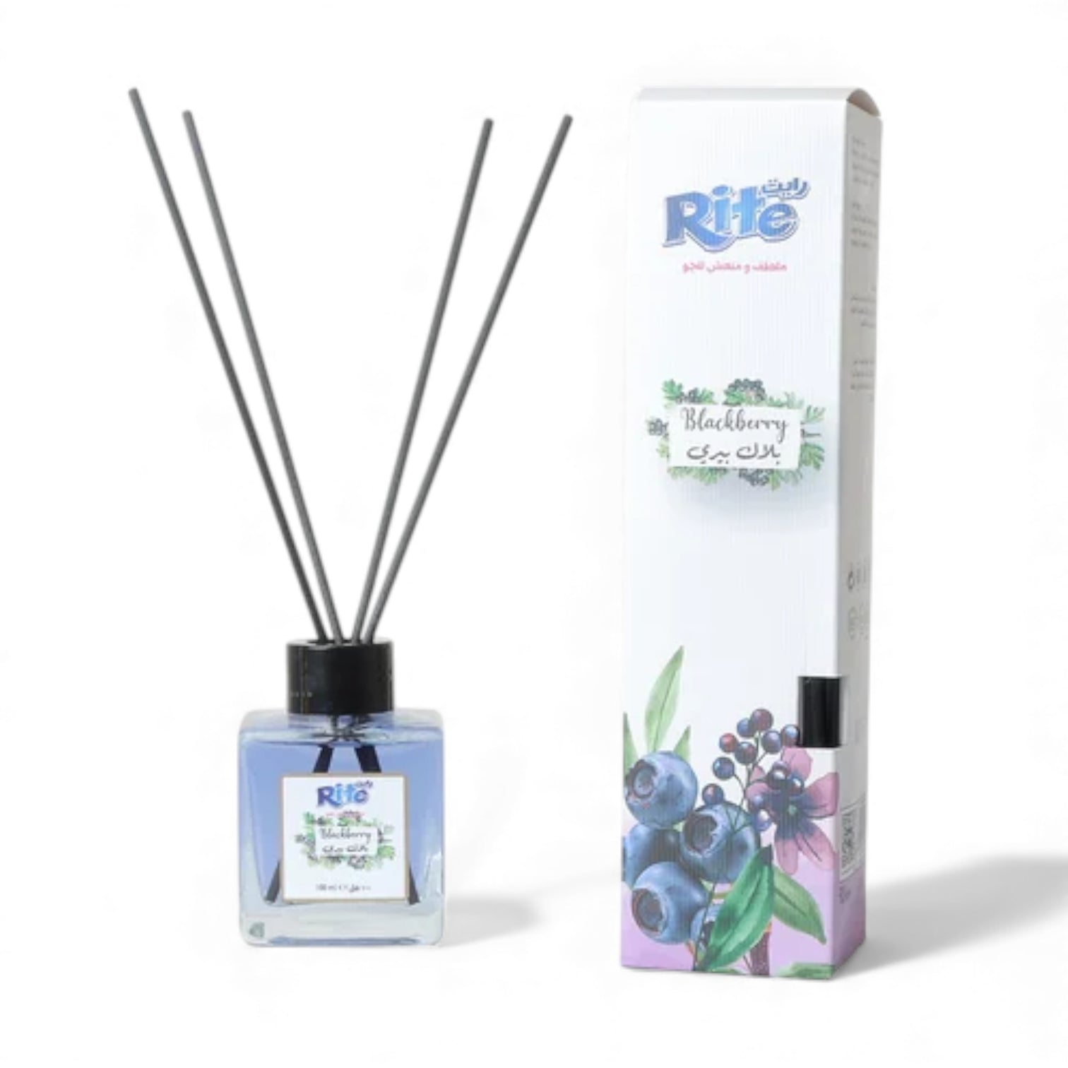 Rite Blackberry Reed Diffuser – Long-Lasting Home Fragrance in Decorative Glass Bottle – 100ml Room Freshener - Damoo