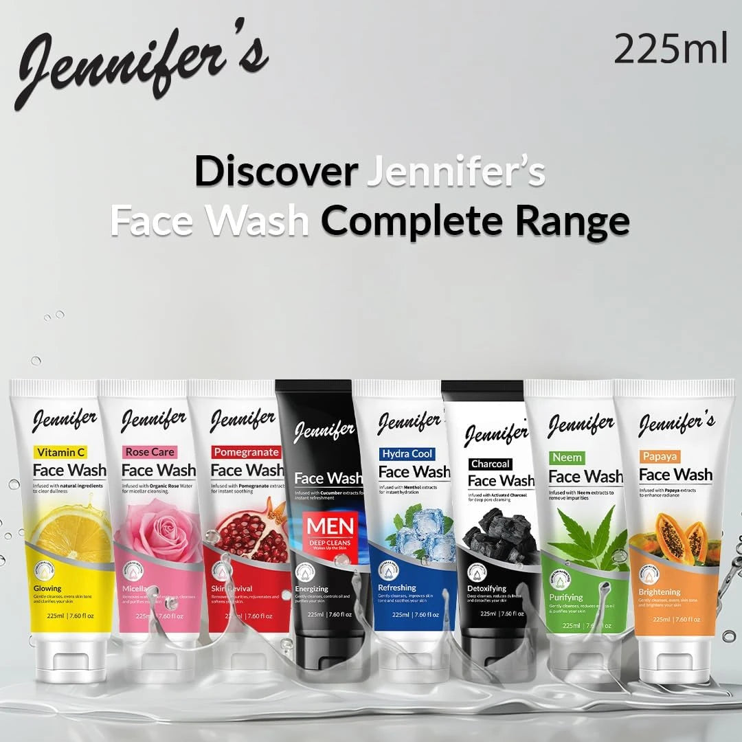 Jennifer’s Face Wash for Men – 225ML | Deep Cleansing with Cucumber Extract | Energizing Formula for Oil Control & Refreshment | All Skin Types - Damoo