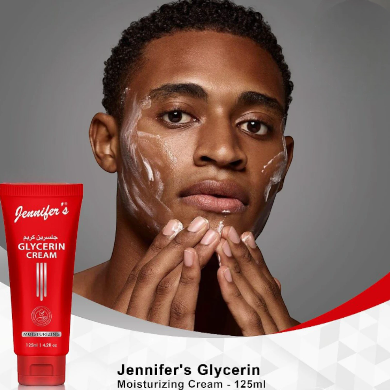 Jennifer's Glycerin Cream Sensitive 125ML – Fast-Absorbing, Non-Greasy Moisturizer for Sensitive Skin - Daily Hydration for All Ages - Lightweight Travel-Friendly Formula - Damoo