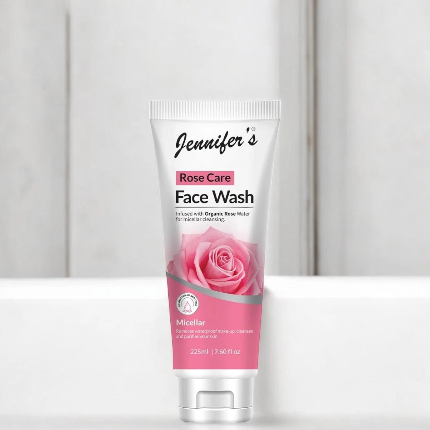 Jennifer's Rose Care Face Wash – 225ml | Infused with Organic Rose Water & Micellar Technology | Removes Waterproof Makeup, Deeply Cleanses & Hydrates | For All Skin Types - Damoo
