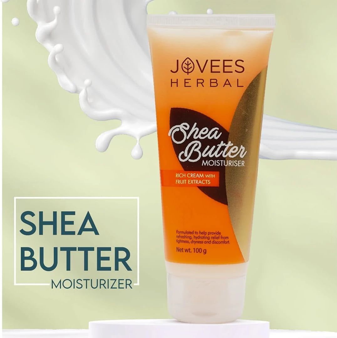 Jovees Shea Butter Moisturizer β 100gm | Deep Hydration with Fruit Extracts | Anti-Ageing & Inflammation Relief | For Normal & Dry Skin - Damoo