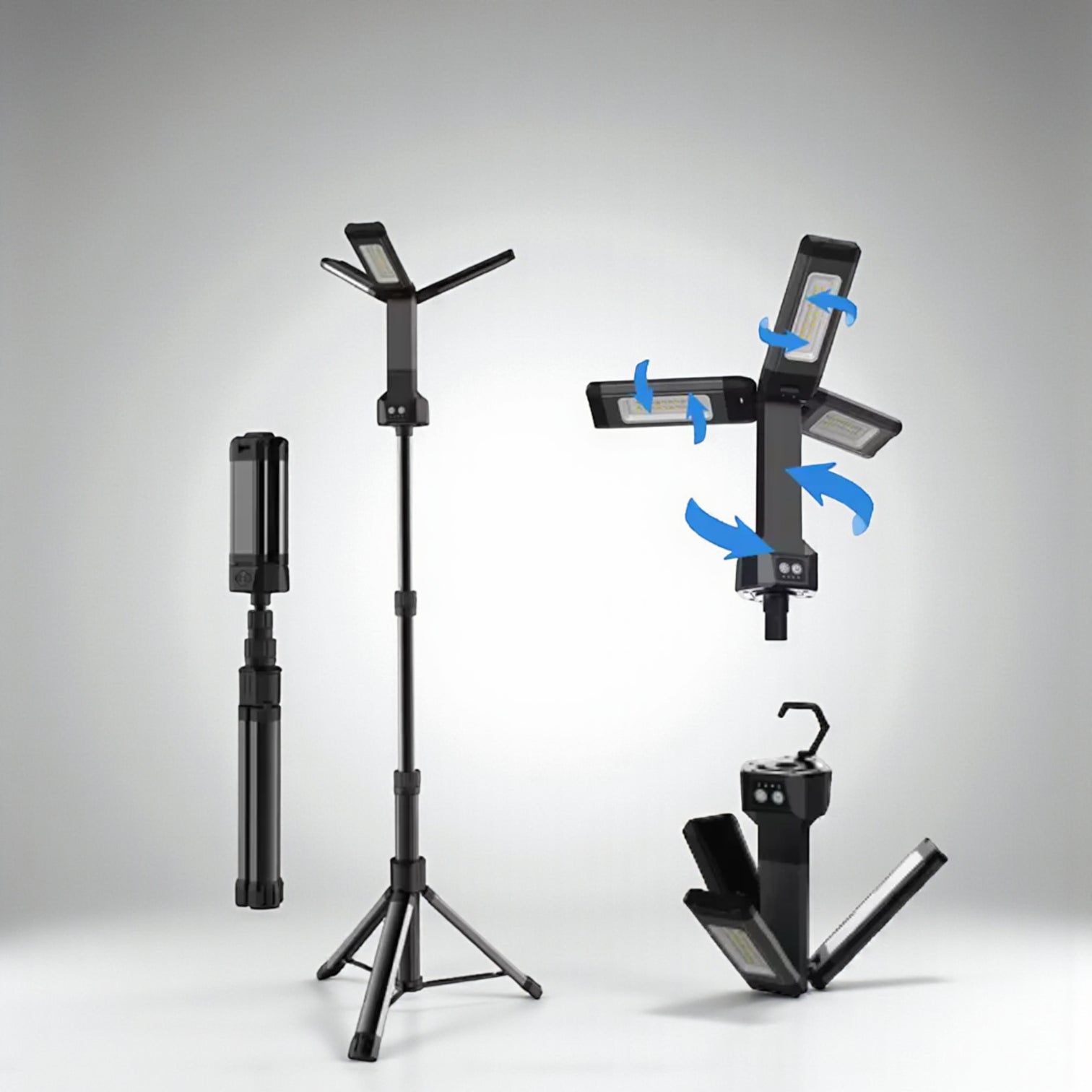 Toby’s VIP-11 Ultra Professional Camping Light | 5000 Lumens LED Floodlight with Tripod Stand | 14.6V 4000mAh Rechargeable Battery | Outdoor Fishing, Party, and Emergency Lighting - Damoo