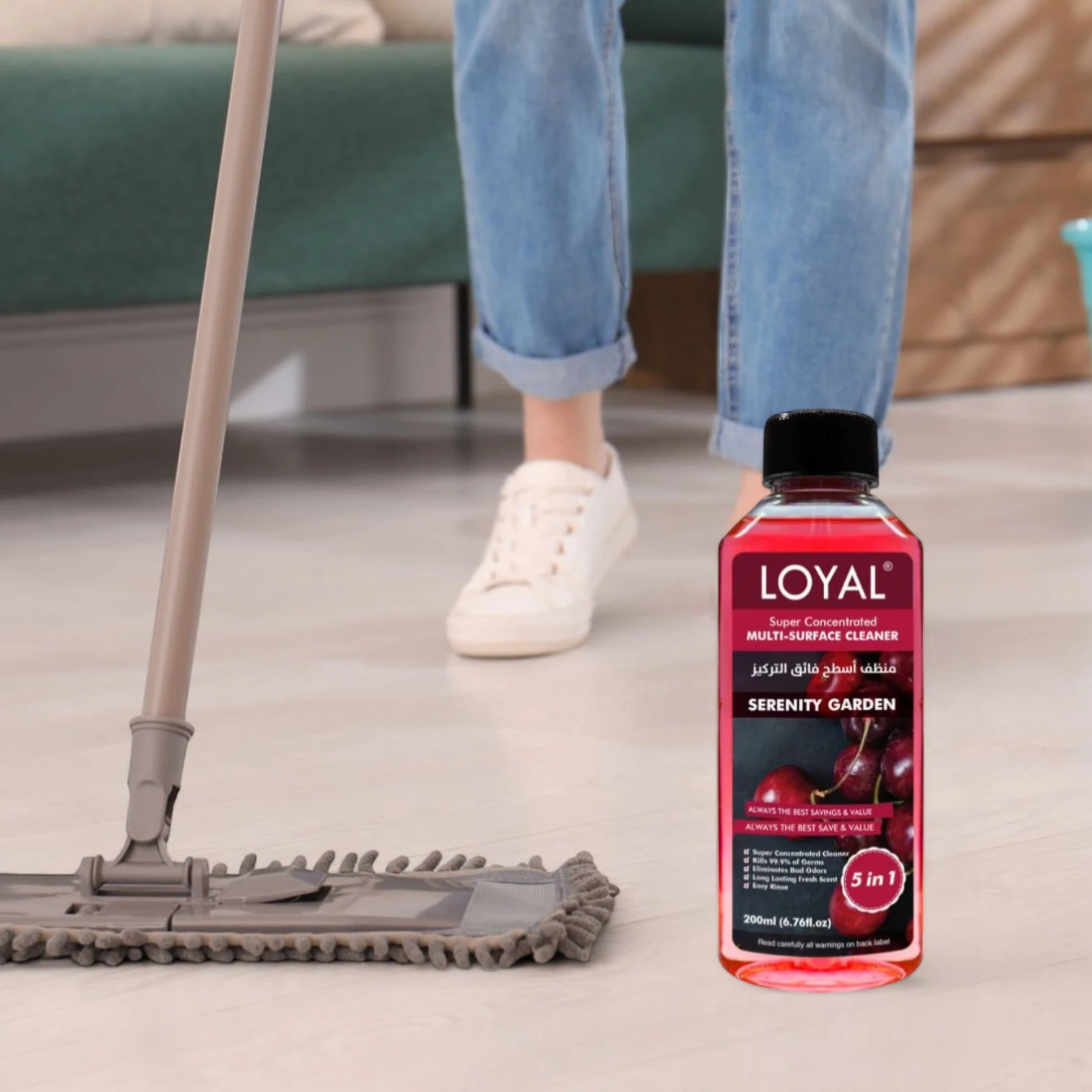 LOYAL Super Concentrated Deodorizer & Cleaner – Serenity Garden | 5-in-1 Multi-Surface Formula, Disinfects, Deodorises & Refreshes - Damoo