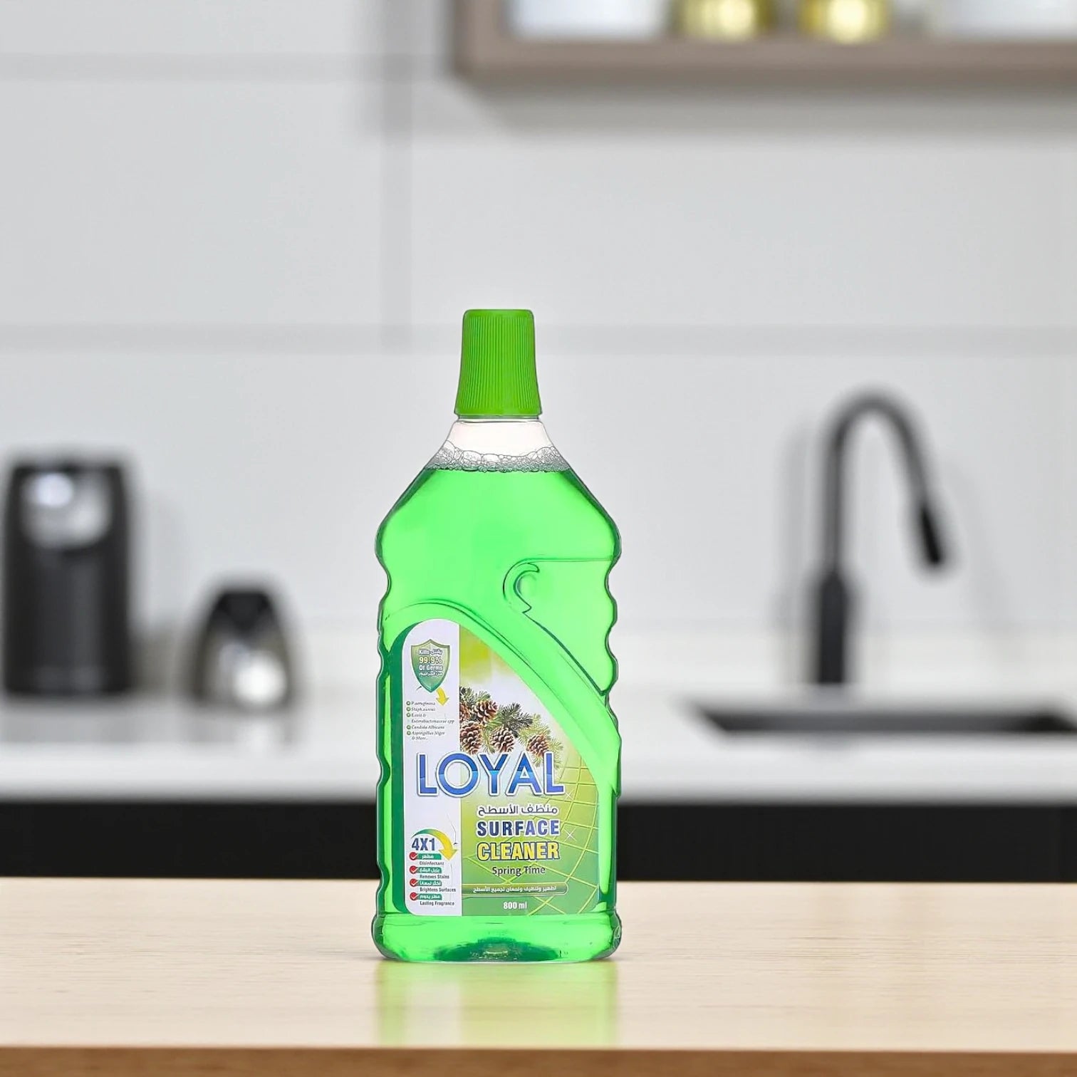 Loyal Surface Cleaner Spring Time – 800ml – Kills 99.9% of Germs, Disinfectant, Stain Remover, Surface Brightener with Long-Lasting Fresh Scent - Damoo