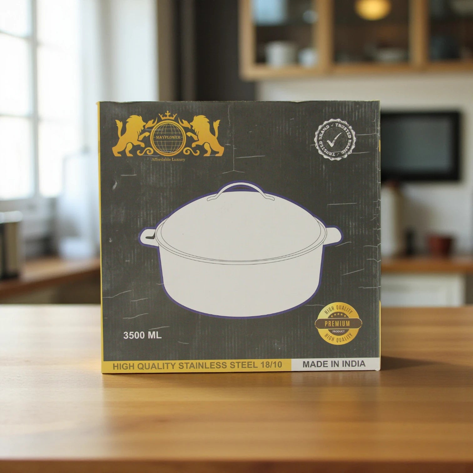 May Flower Floral Stainless Steel Insulated Food Warmer – Large Thermal Hot Pot with Lid for Serving & Storage - 3500ml - Damoo