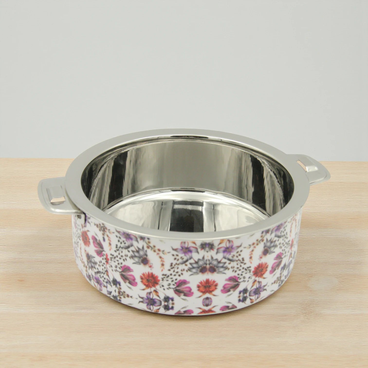 Mayflower Premium Stainless Steel Serving Bowl – Affordable Luxury with Elegant Floral Motif, Made in India - Damoo