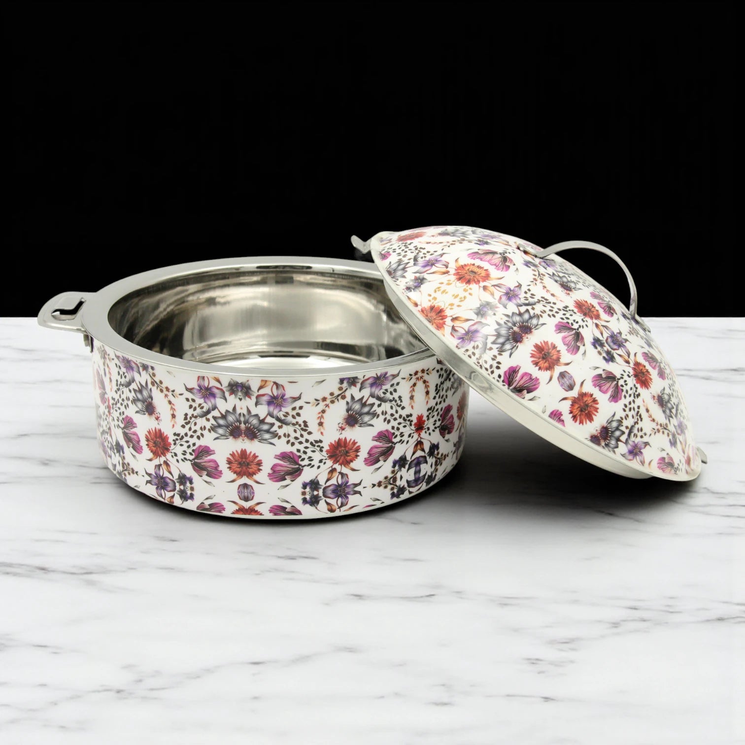 Mayflower Premium Stainless Steel Serving Bowl – Affordable Luxury with Elegant Floral Motif, Made in India - Damoo