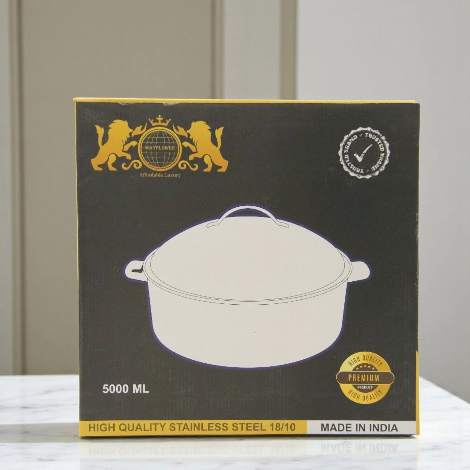 Mayflower Stainless Steel Hot Pot – Affordable Luxury Floral Motif Serveware, Made in India - Damoo