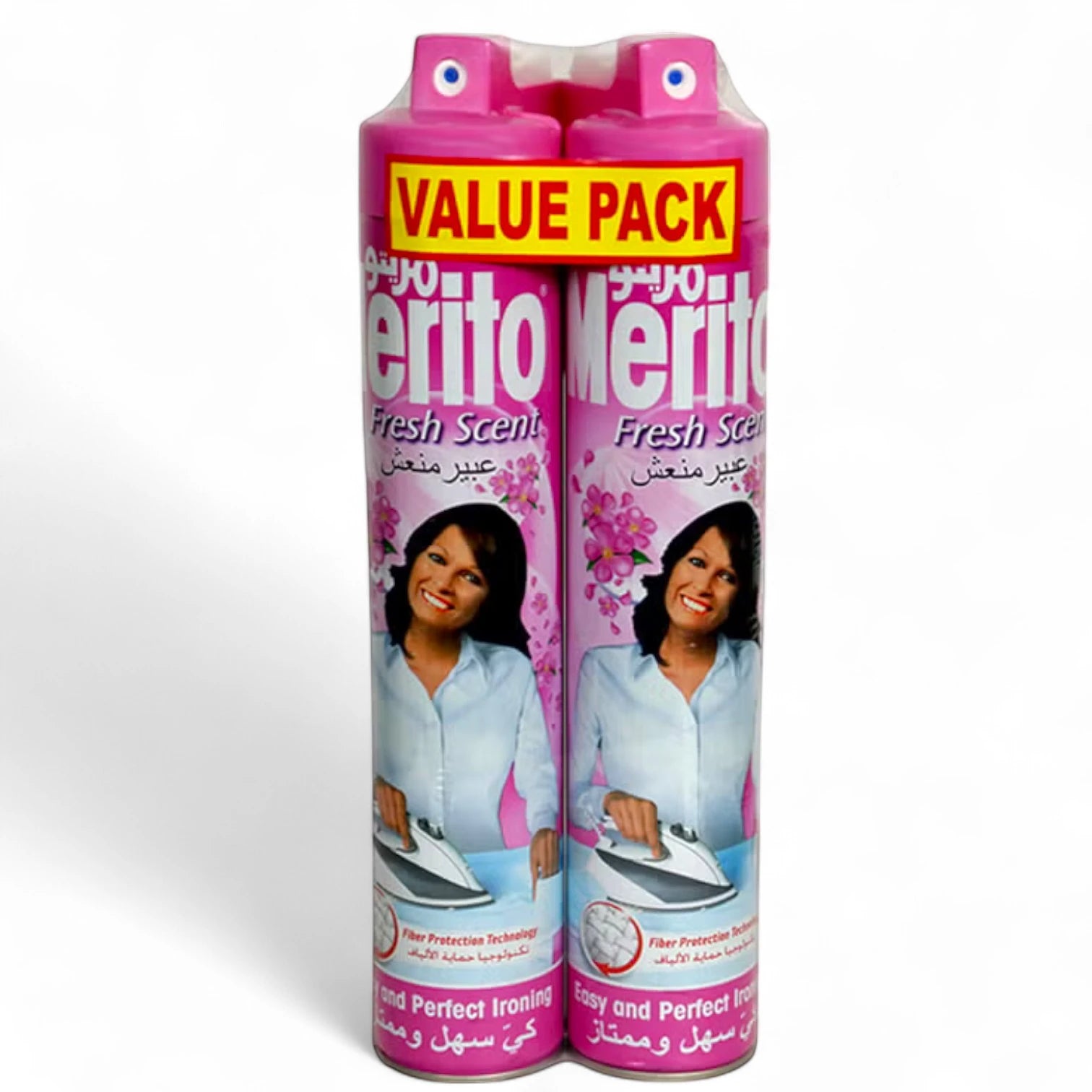 Merito Spray Starch – Fresh Scent, Fabric Ironing Spray with Fiber Protection – 2x500ml (Multicolour) - Damoo