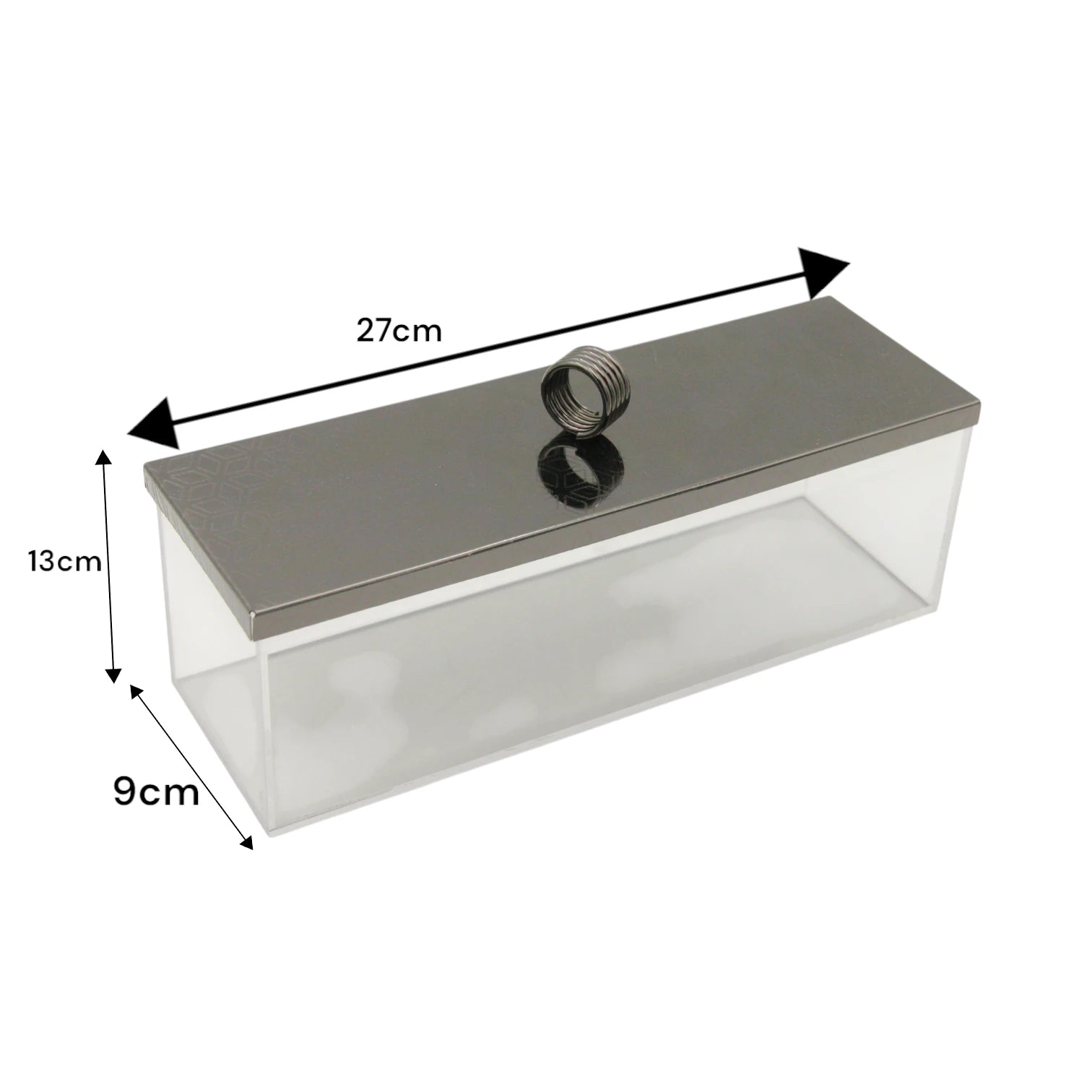 Modern Acrylic Condiment Box Set with Sleek Black Metal Lids – 3-Compartment Spice, Snack, or Sugar Organizer on Matching Tray - Damoo