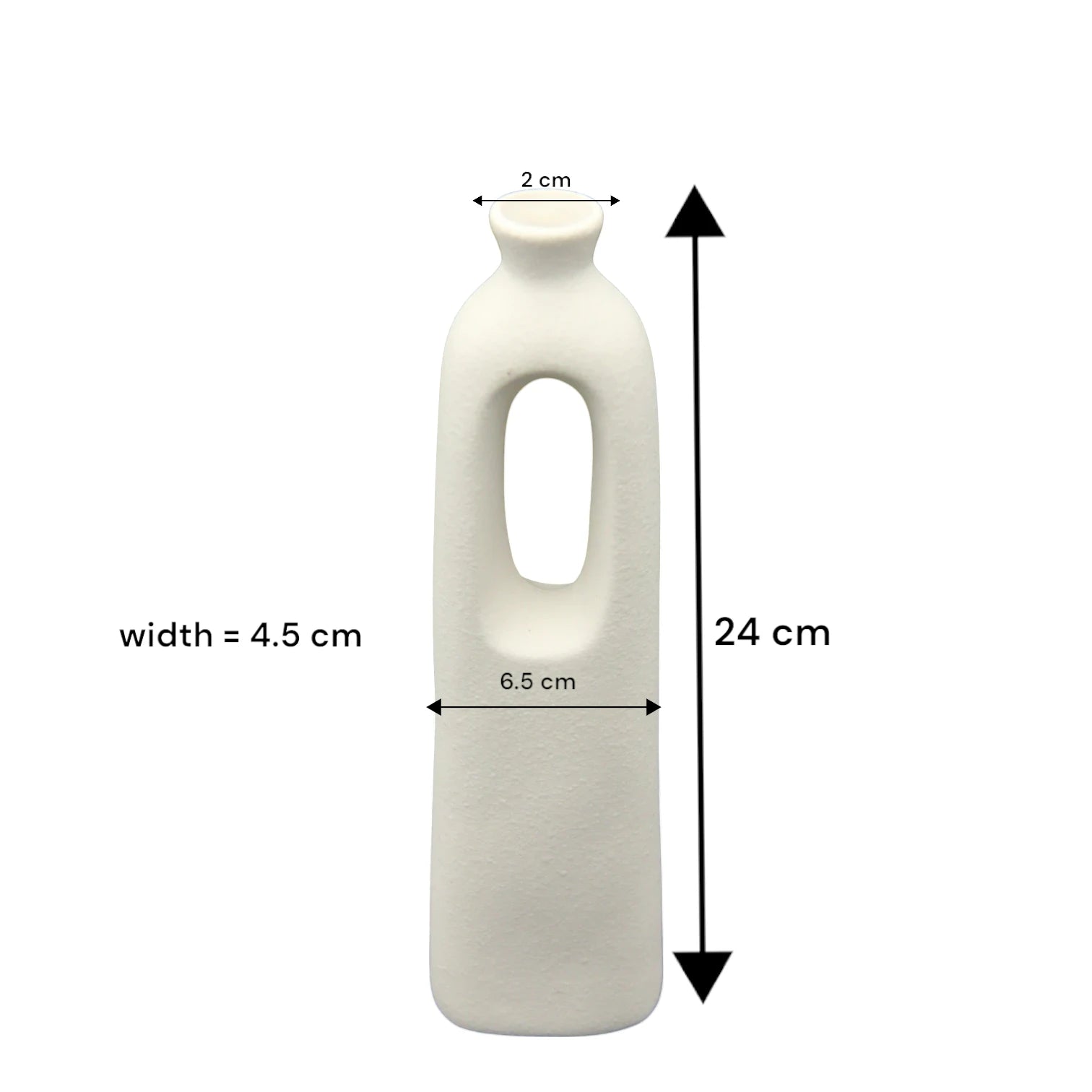Modern White Ceramic Vase with Cut-Out Design – Minimalist Decorative Flower Holder for Home, Office, or Event Centerpieces - Damoo